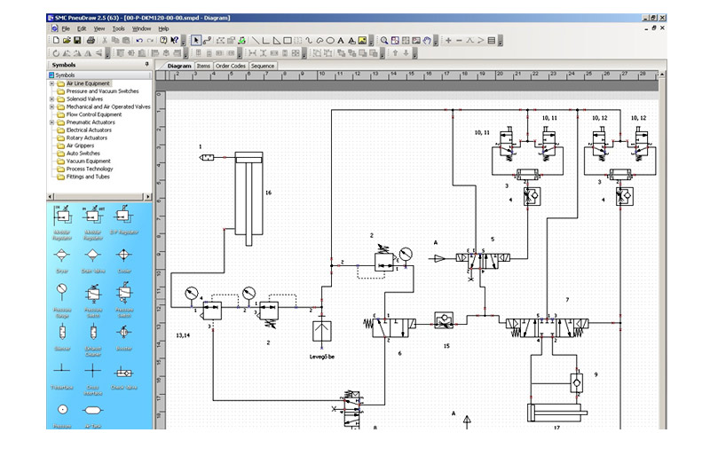 Pneumatic plan and drawing