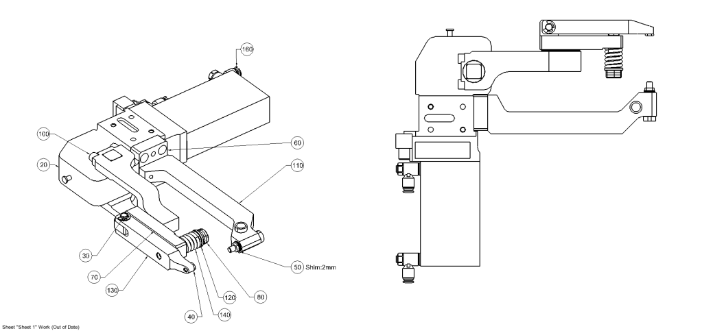 a sample 2D assembly drawing