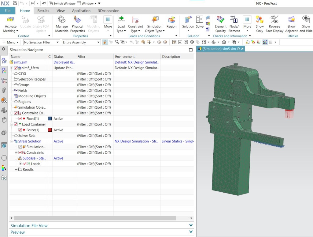 siemens NX simulation parameters